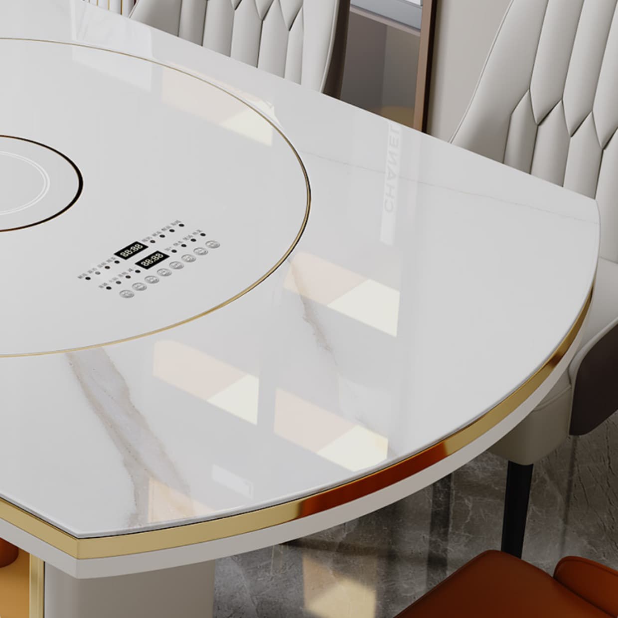 White Dining Table Set 1/5/7 Pcs Metal Dinette Set with Faux Leather Chairs - image 8