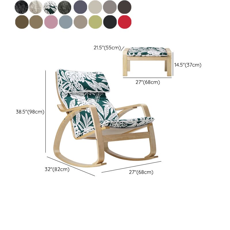 Modern Upholstered Rocking Chair Set with Track Arms and Matching Ottoman - image 24