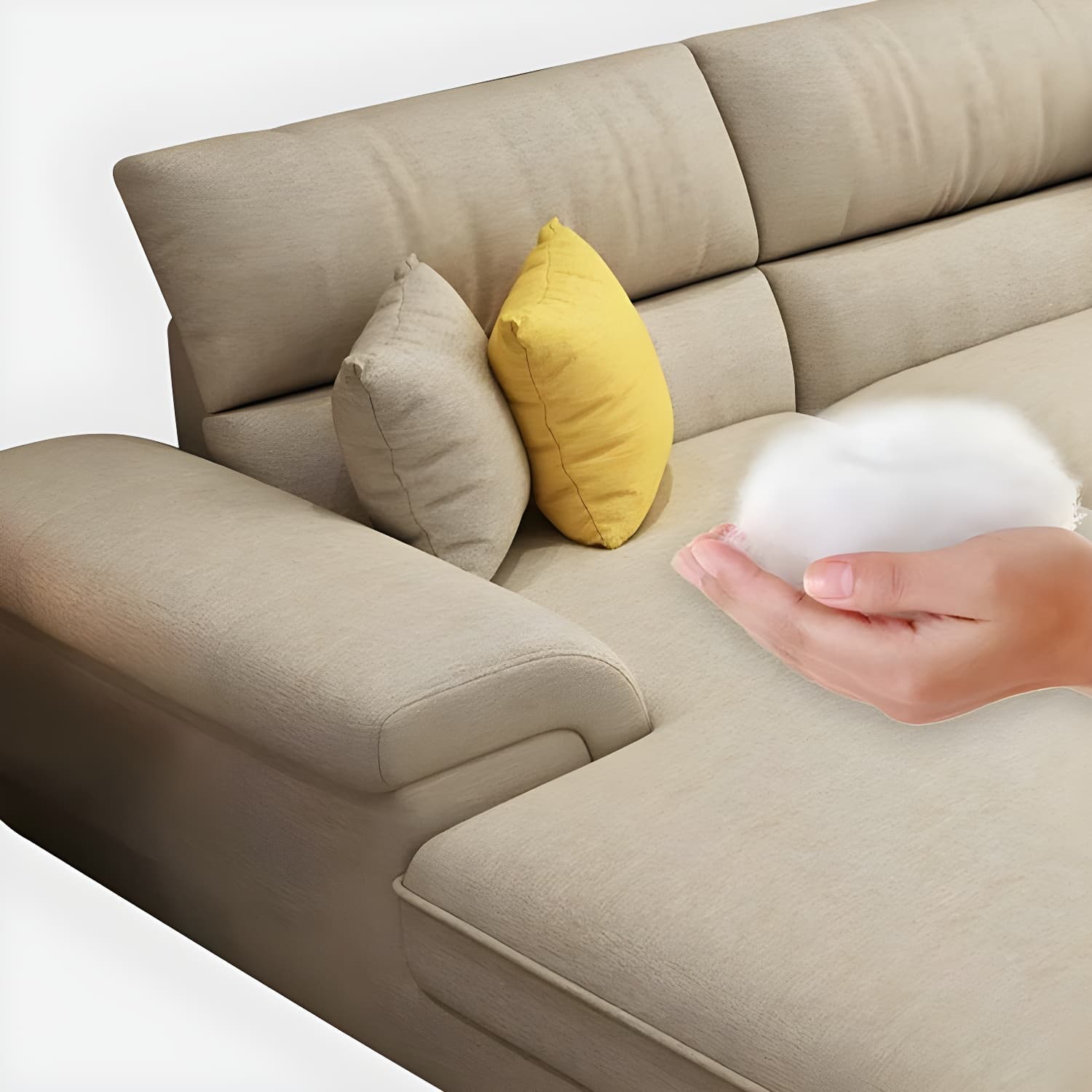 Modern L-Shape Wood Sectional Sofa Chaise with Pillow Top Arm and 3 Piece Set - image 12