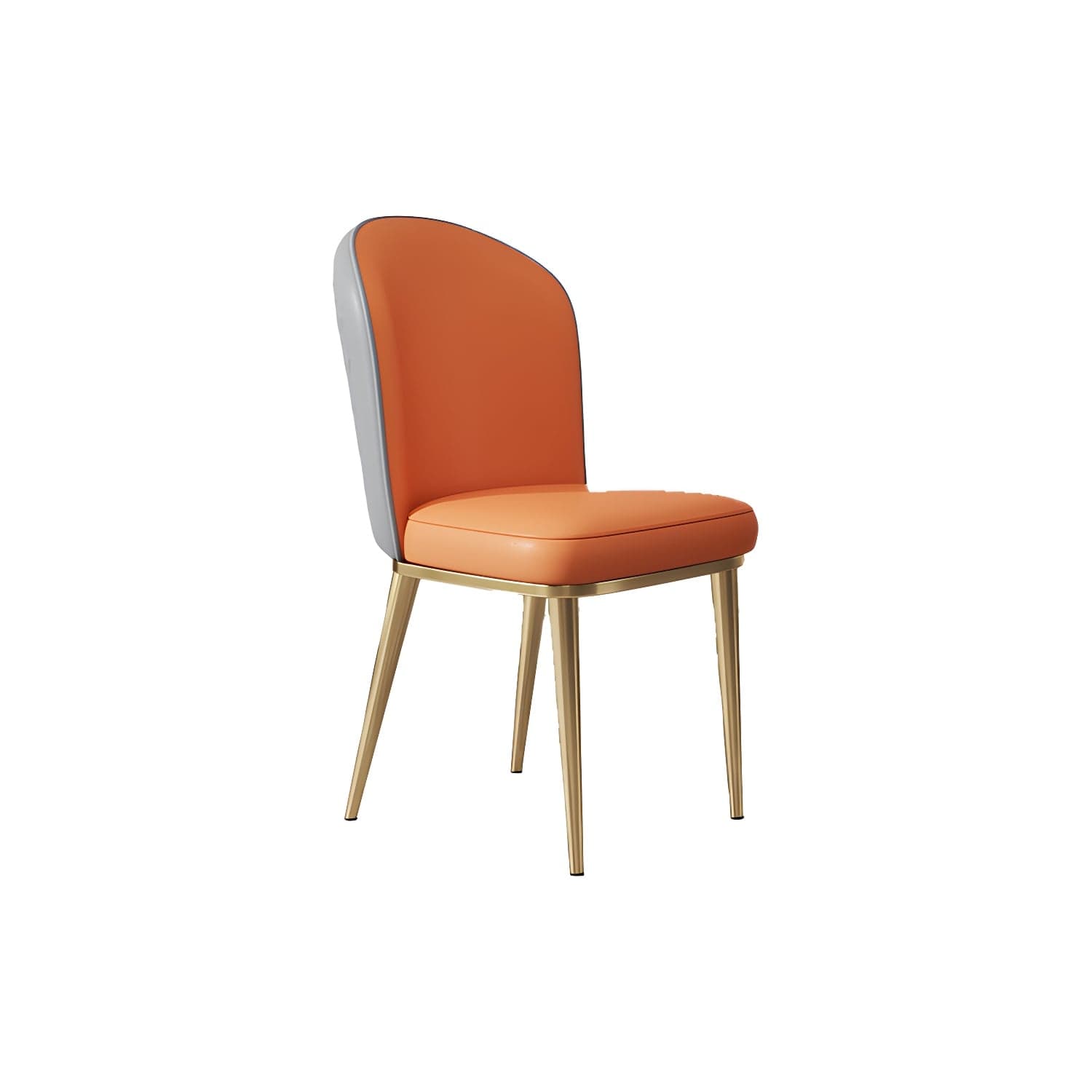 Glam Style Side Chair Leather Gold Frame Dining Chair for Home - image 4