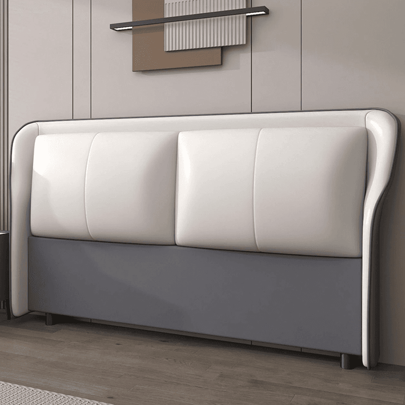 Trendy Wingback Headboard with No Distressing in Natural Wood, Rectangle Shape for Full/Queen Bed with Sponge Upholstery and Standard Height - image 8