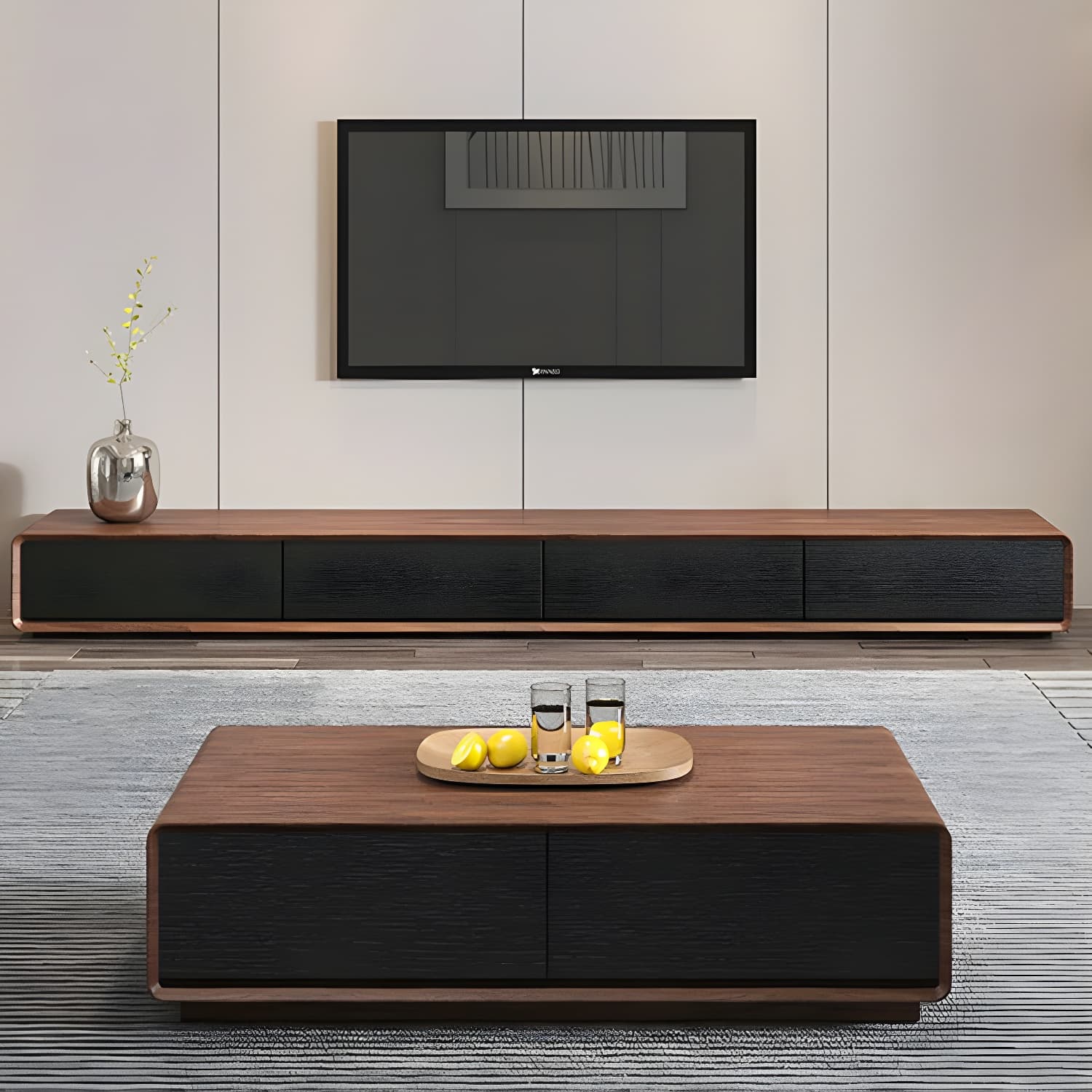 Modern Wood Coffee Table with Drawers - Rectangular Shape and Storage Included - image 13