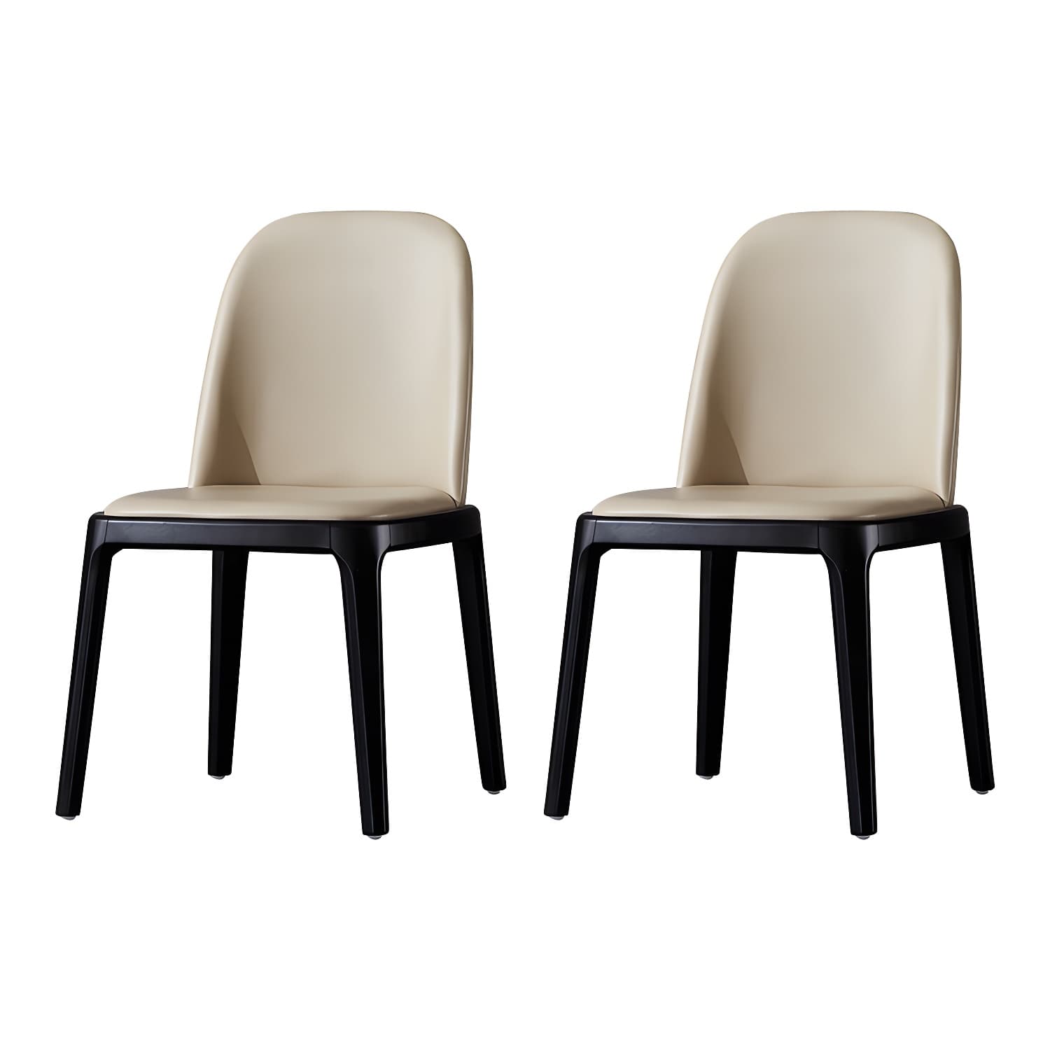 Industrial Home Leather Side Chair Matte Finish Parsons Dining Chair (Set of 2)