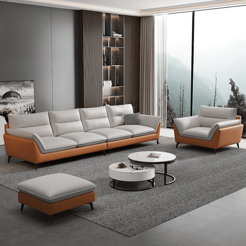 Tech ClothUpholstered Sofa Couch/Single Sofa in Chalk for Parlor with Flared Arm in a Modern Style - image 3