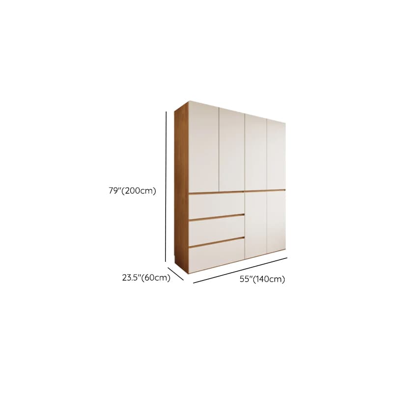 White Minimalist Laminate Wardrobe Closet with 3-Drawer/6-Drawer, Soft Close Door, Interior Shelves, and Clothing Rod - image 7