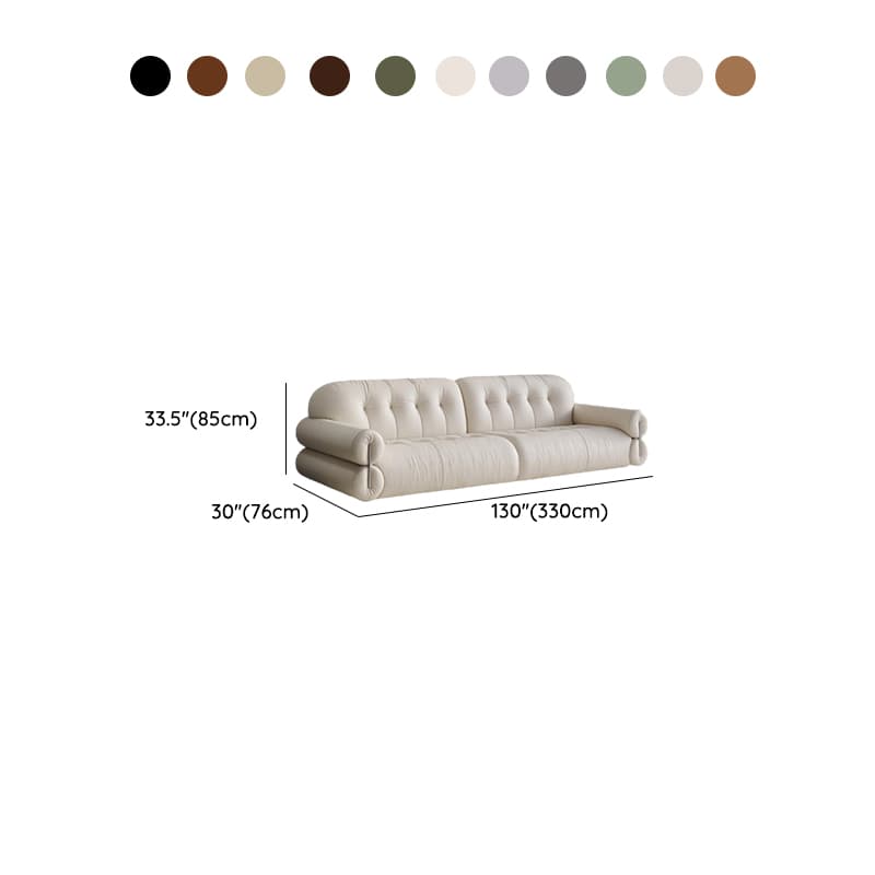 Tear Resistant Standard Sofa with Pu/Flannel Upholstery in White/Sage/Light Brown - image 20
