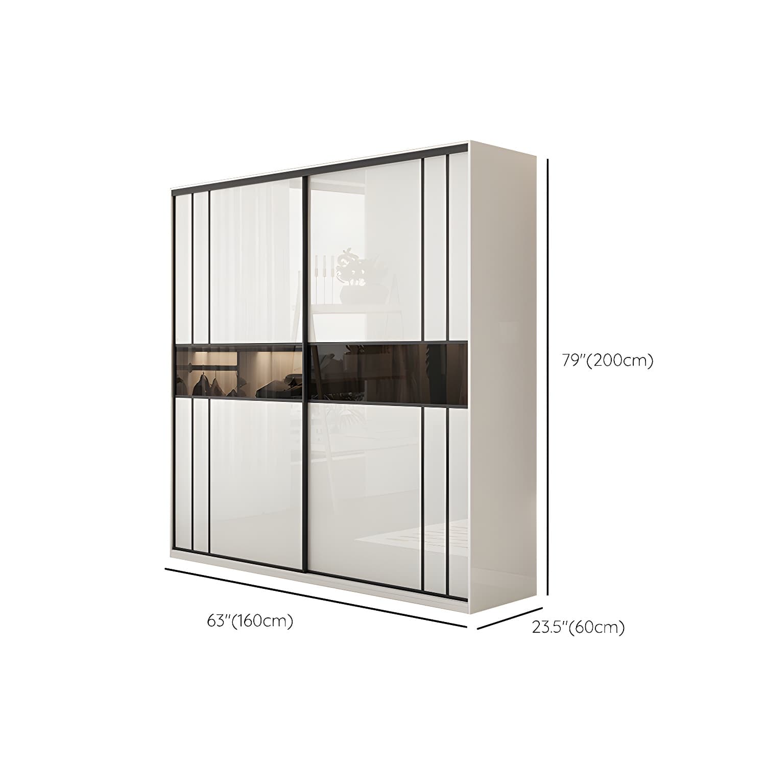 White Colour Wooden Wardrobe Cloth Rod Included Wardrobe Closet with Shelves - image 12