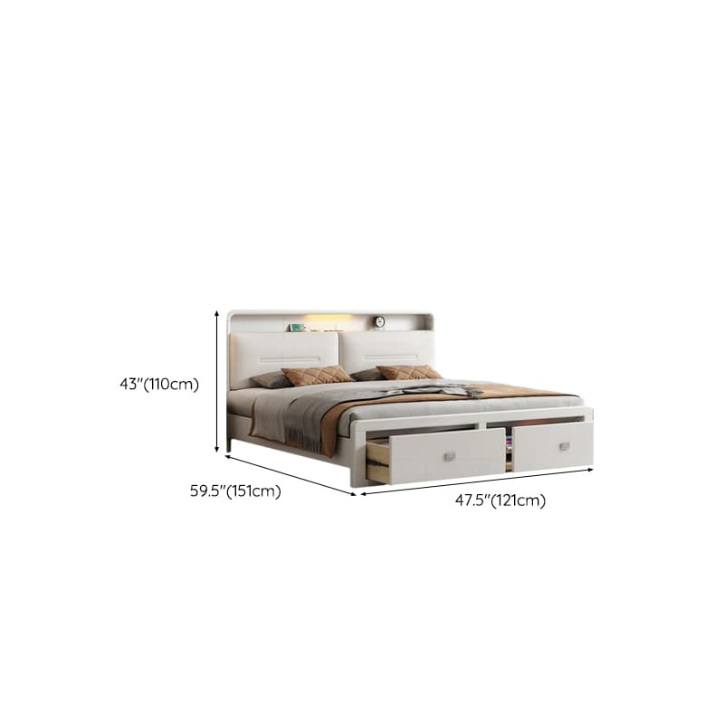 Modern Style Solid Wood Bed Arched Panel Upholstered Headboard Bed for Bedroom - image 23