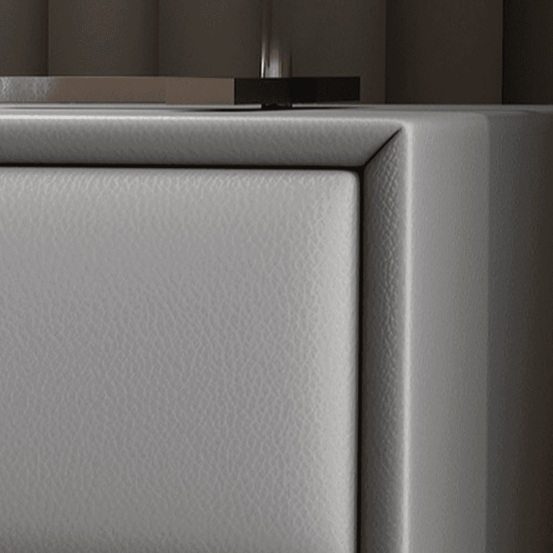Stylish 2 Tiers Nightstand With Drawer Storage and Artificial Leather Countertop - image 13