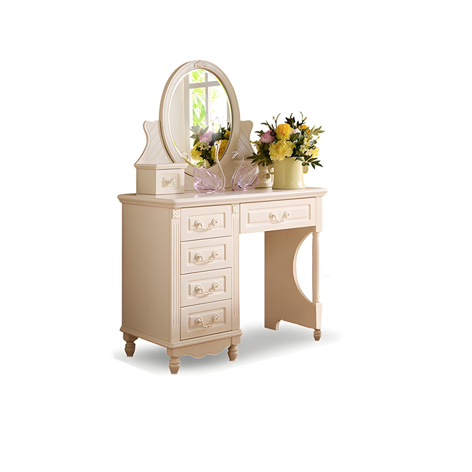 Victorian Makeup Vanity Desk Wood Makeup Vanity Set with Drawer - image 14