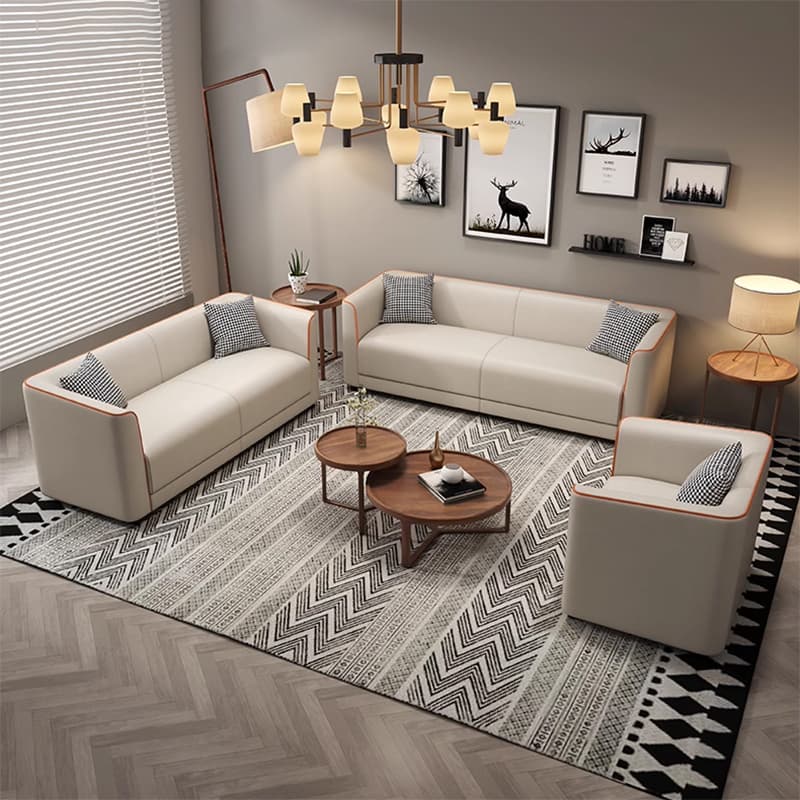 Dove Grey/Lime Green/Apricot Color Standard Sofa with Concealed Support for Parlor - image 16