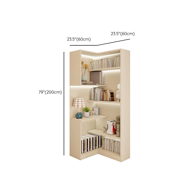 Modern Simple Style Nook Decorative Cabinet with 7 Exterior Shelves, Composite Wood Countertop in Chalk - image 5