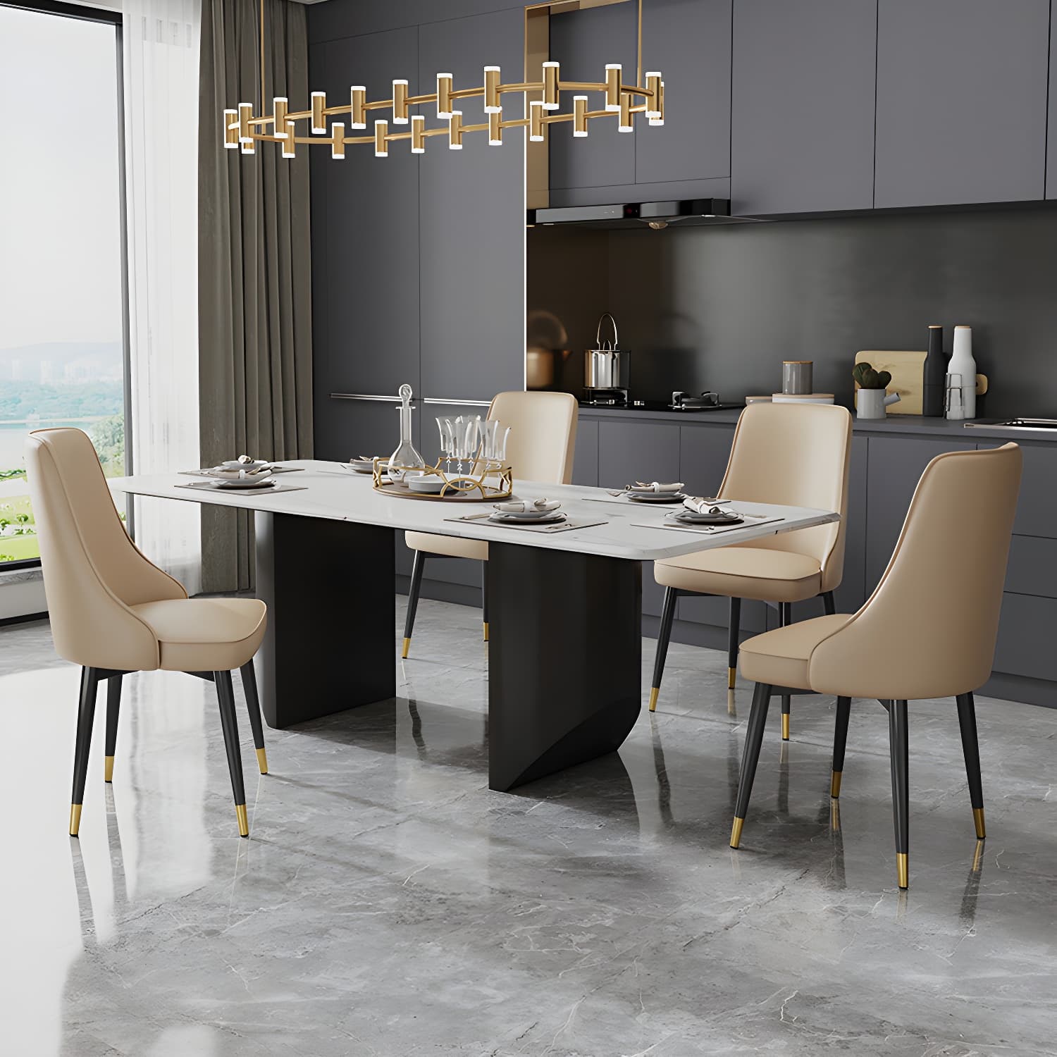 Fabric Dining Chair Modern Parsons Armless Chair for Dining Room - image 12