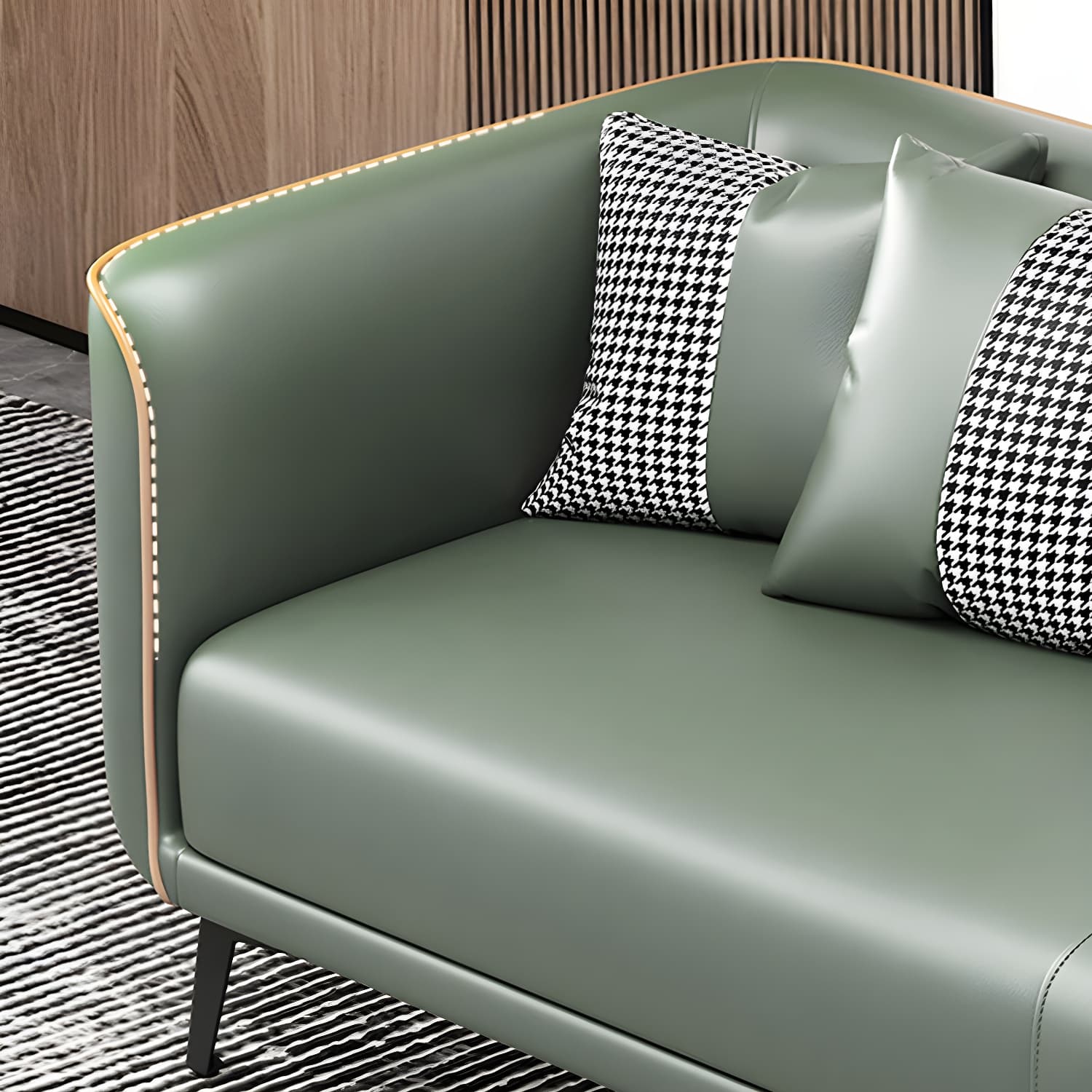 Modern Square Arm Standard Sofa Metal Legs Settee for Living Room - image 18