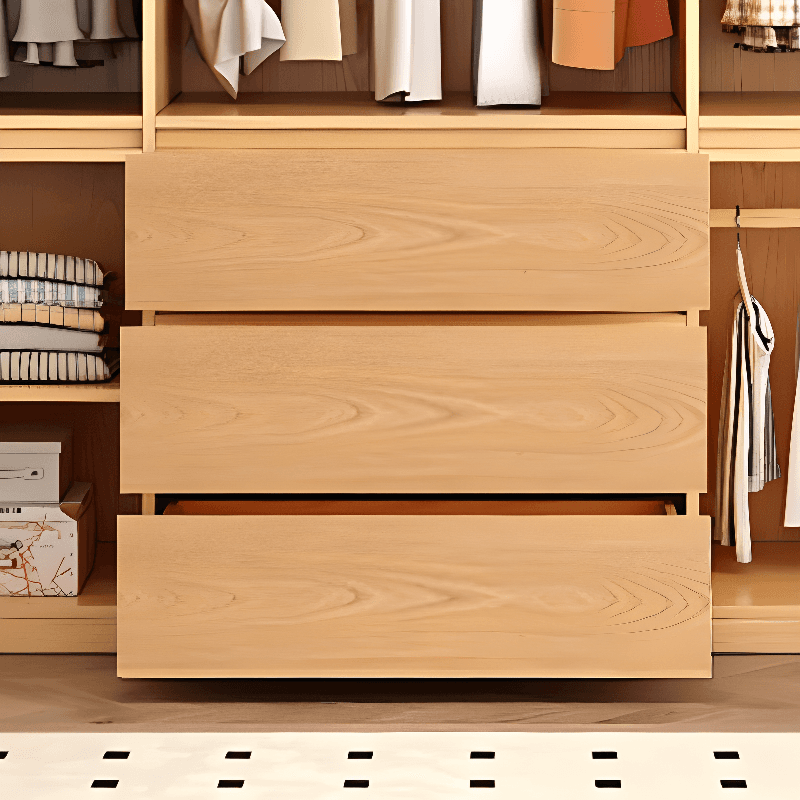 Natural Finish Unfixed Almirah Manufactured Wood Soft Close Drawer Soft Close Door Hinged - image 6