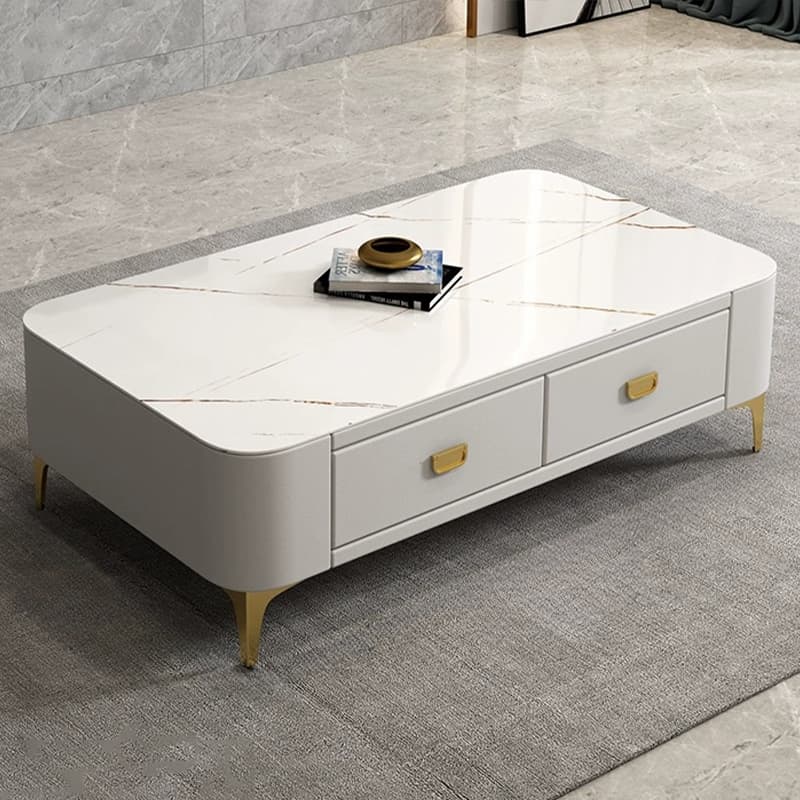 Modern Oblong Stone Coffee Table with Water and Scratch Resistant - image 3