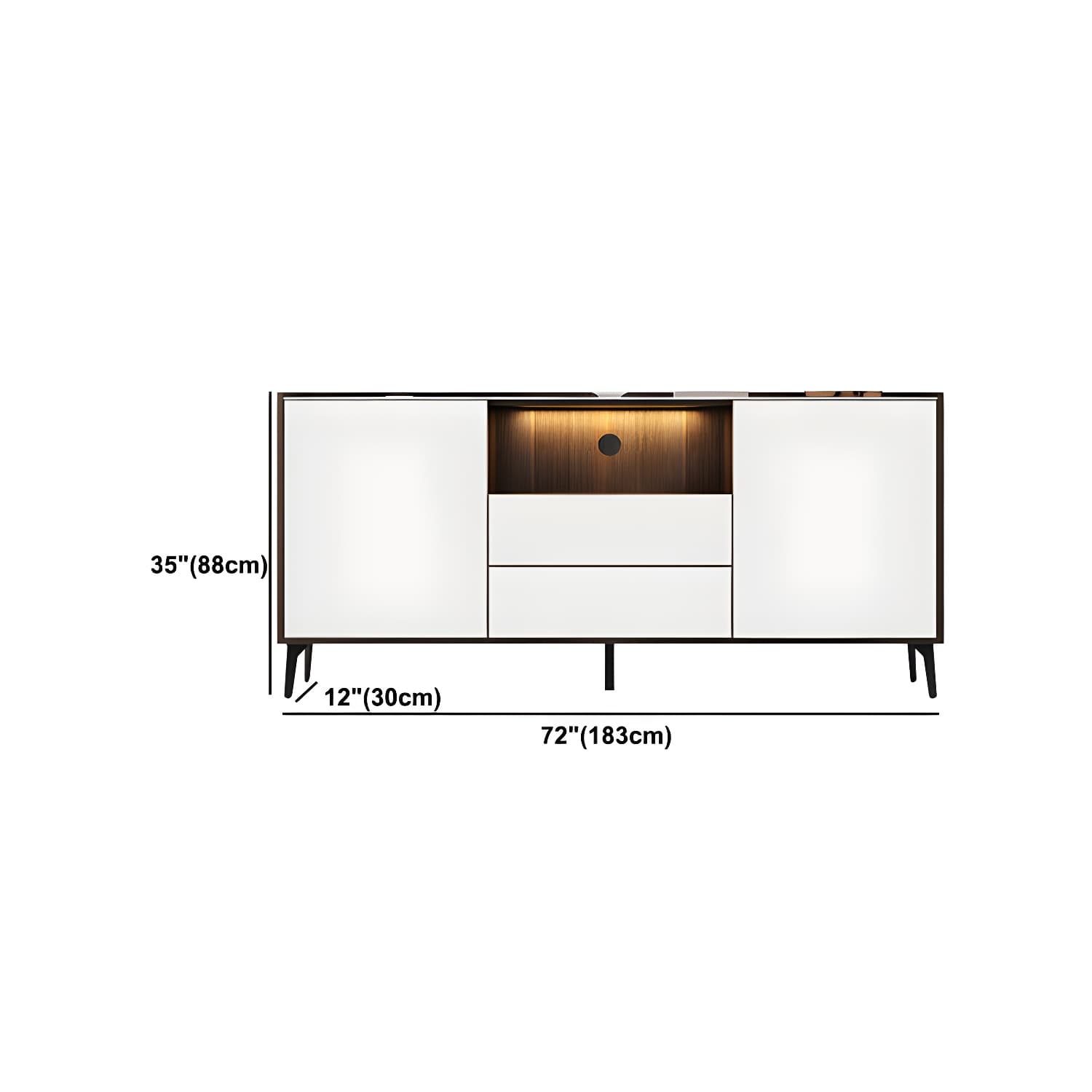 Contemporary Style Stone TV Stand 2 Doors and 2 Drawers TV Cabinet - image 25