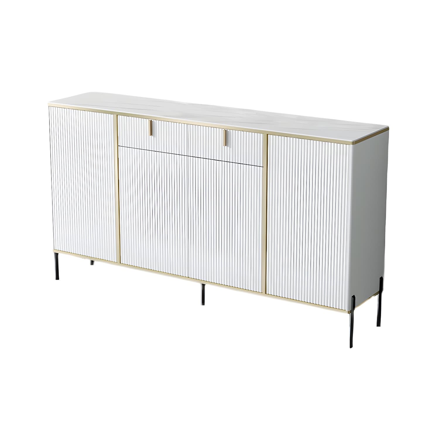 Artificial Wood Sideboard Glam Sideboard with Doors for Living Room - image 9