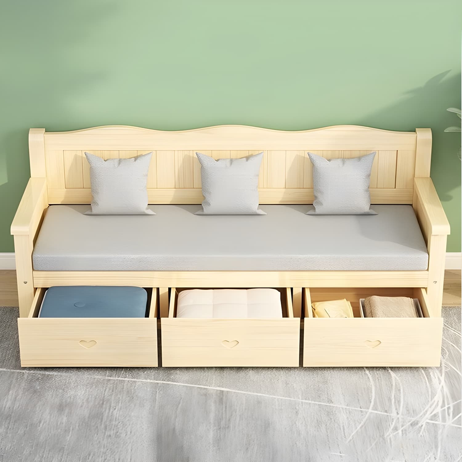 Gray Cotton and Linen Modern Sofa with Storage and Foam Cushioning - image 14