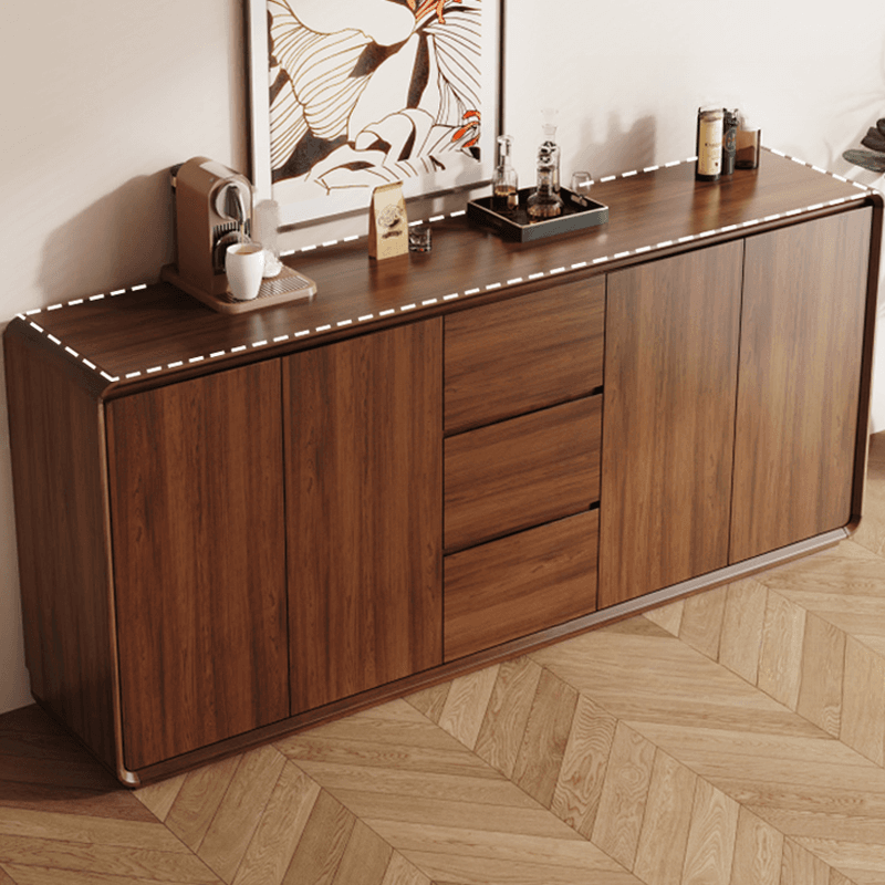 Narrow/Standard/Wide Auburn Sideboard with Lumber Adjustable Shelf, Locker, 3 Drawers and 4 Doors/2 Doors/Single Door