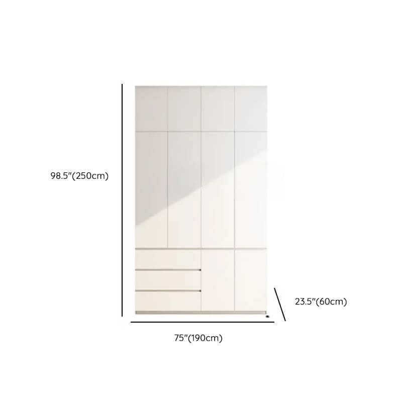 Minimalist Chalk Wooden Cabinet Armoire with Soft Close Drawer, Soft Close Door, Interior Shelves, and Clothing Rod - image 24