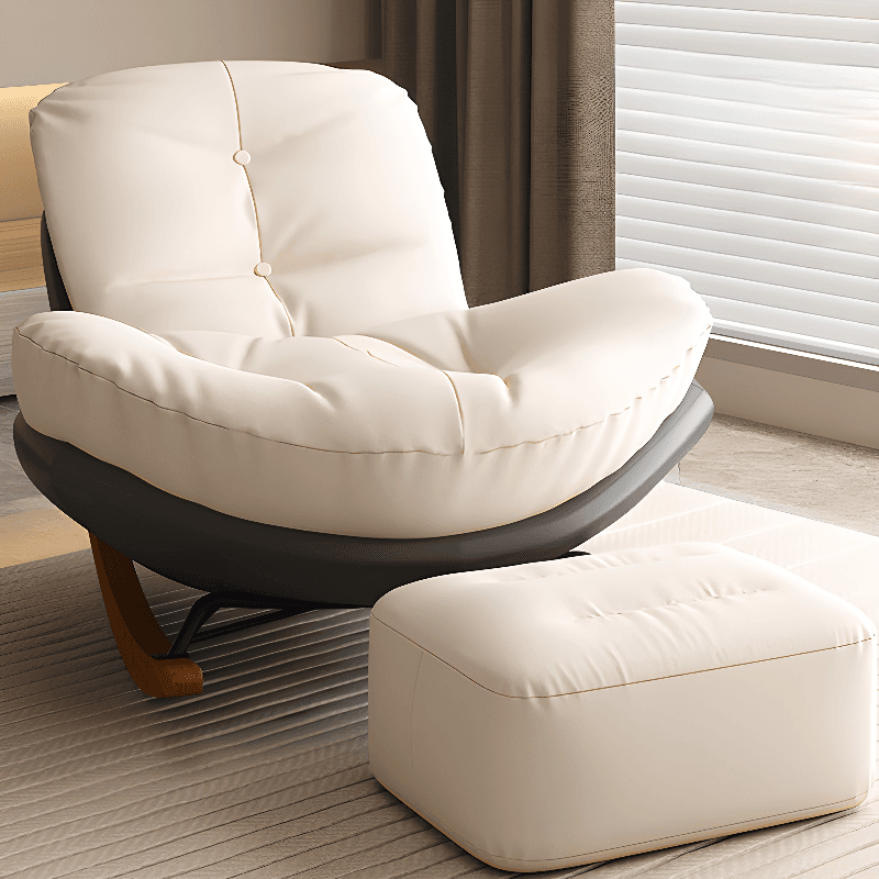 Stationary Upholstered Rocking Chair with Cushioned Rear in a Scandinavian Style, Footstool Included/Not Included - image 9