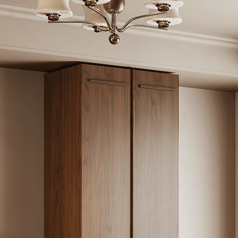 Modern Natural Wood Standalone Almirah with Soft Close Drawer and Door, Interior Shelves, and Hanging Rod - image 4