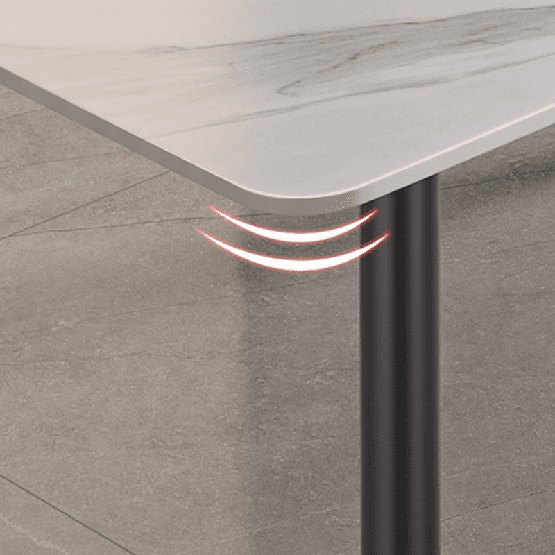 Dining Table Set with Rectangular Slate Top, 4 Legs, Padded Chair, and Back - image 6