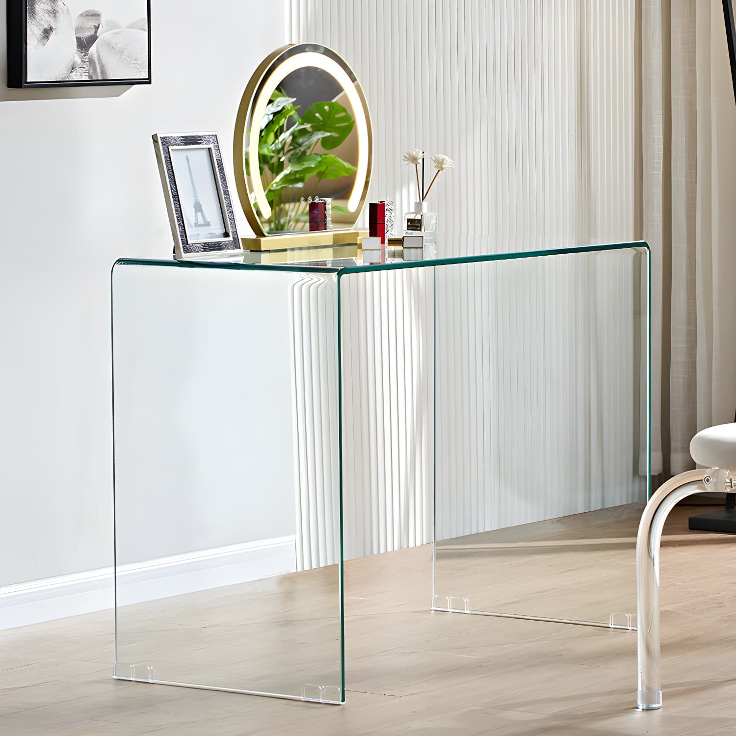 Contemporary Make-up Vanity Standing Glass Bedroom Makeup Vanity Set