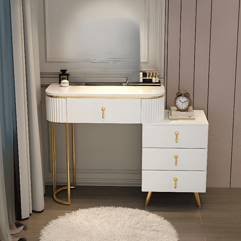 Push-Pull Vanity Set with Storage in a Modern Style, Led, Adjustable Touch Mirror, Blush Chair and Adjustable Brightness Included/Not Included - image 10