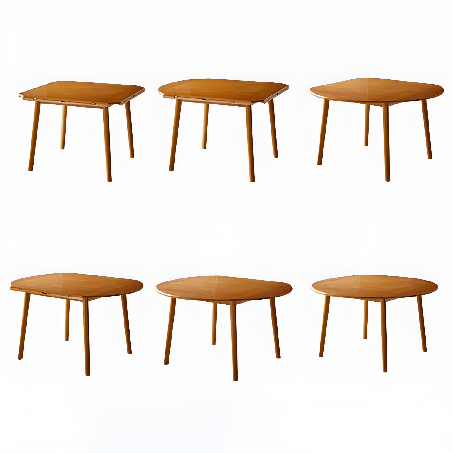 Round Wood Scandinavian Design Dining Table with Self-Storing Leaf and Extension Feature - image 13