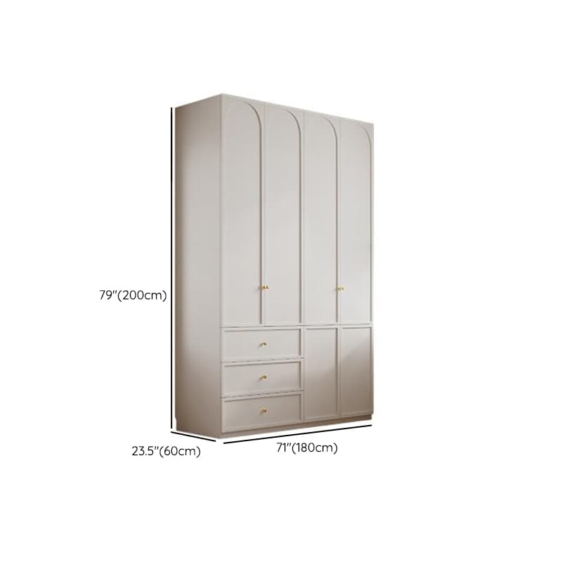 Minimalist Manufactured Wood Independent Almirah with 3-Drawer, Interior Shelves, and Clothing Rod - image 12