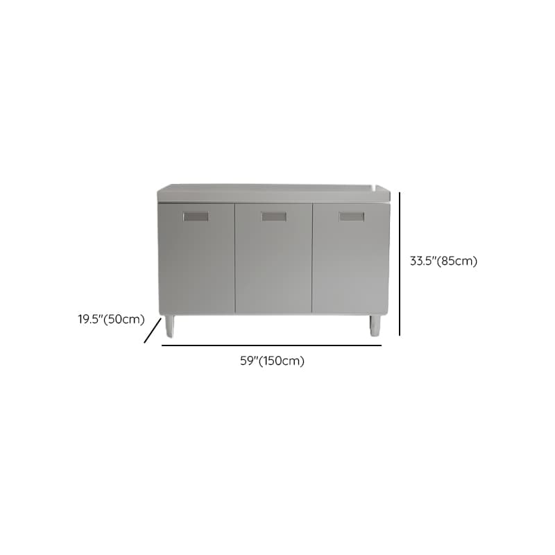Simple Metallic Alloy Standard/Narrow Buffet Table with 2 Shelves, 4 Doors/3 Doors/2 Doors & Functional Storage Cabinet - image 14