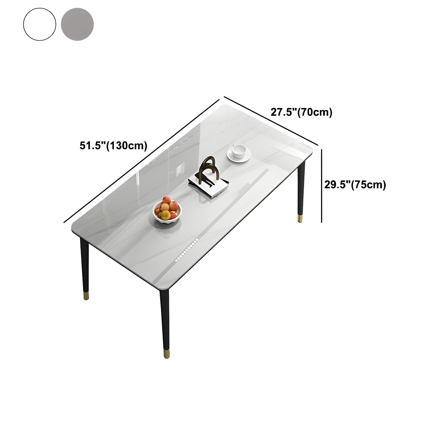 Glam Iron Dining Table Set 1/2/5/7 Pieces Rectangle Dinette Set with Sintered Stone Top - image 14