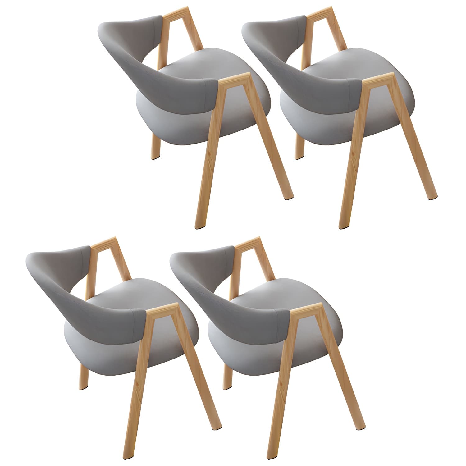 Contemporary Open Back Arm Chair Matte Finish Upholstered Dining Chair - image 9