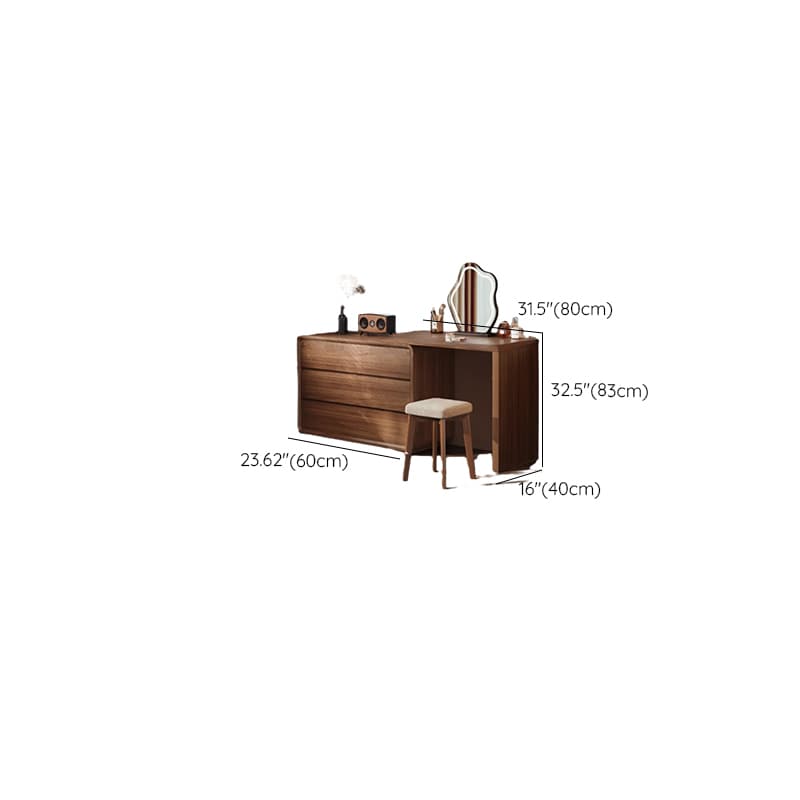 Modish Large/Standard Vanity Set with Natural Wood Table Top, Cream Chair, 3 Drawers/6 Drawers, Light Up Mirror - image 18