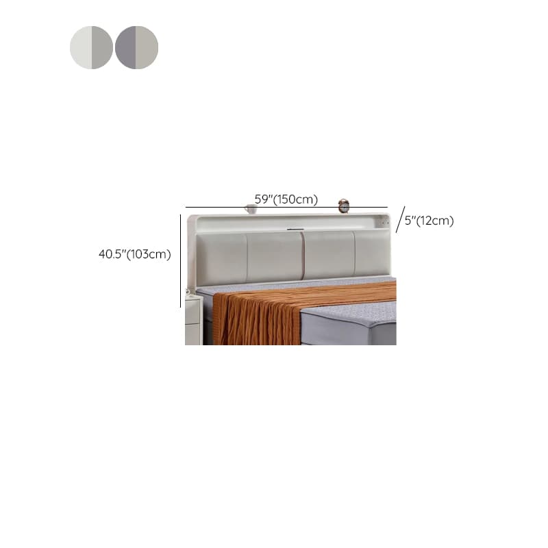 Simplistic Panel Headboard with Shelves, Rectangular Shape for Twin/Full/Twin XL Bed, Featuring Sponge Upholstery, Illumination Light, and Standard Height - image 11