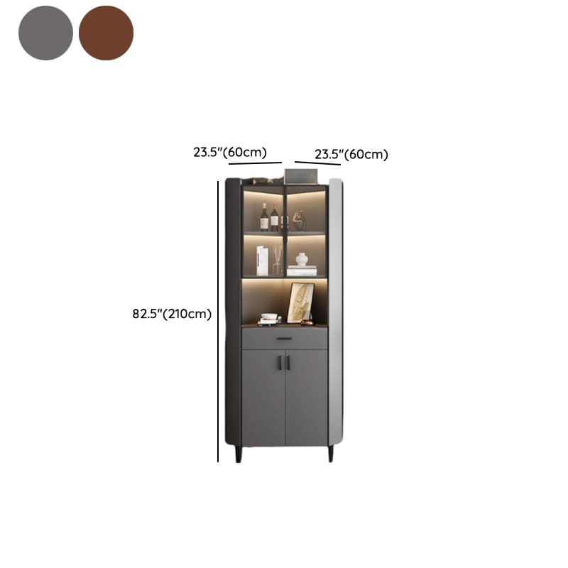 Damp-proof Scratch-immune Accent Cabinet with 1 Exterior Shelf, Glazed Door, Storm Gray Top, Soft Close Drawer, and Stain Resistant - image 9