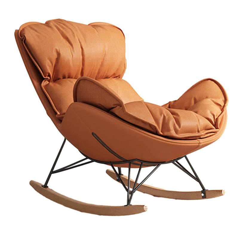 Stylish Upholstered Indoor Rocking Chair with Natural Wood Legs - Modern Design - image 10