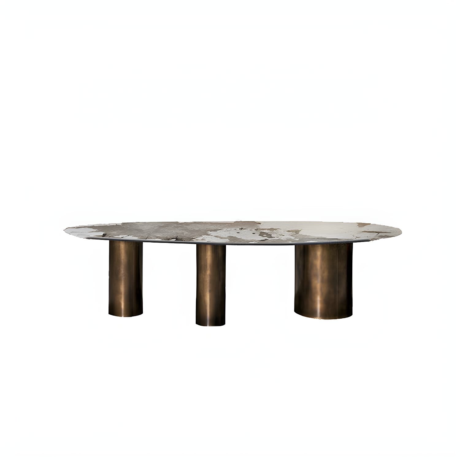 Oval Traditional Luxury Stone Table Standard Height Dining Table - image 3