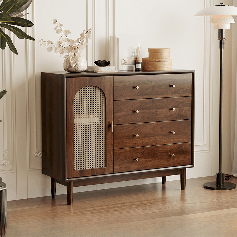 Independent Composite Wood Utility Storage Cabinet with Cabinet, Glass Door, Flexible Shelf, and Cabinet Knobs in Cocoa - image 4