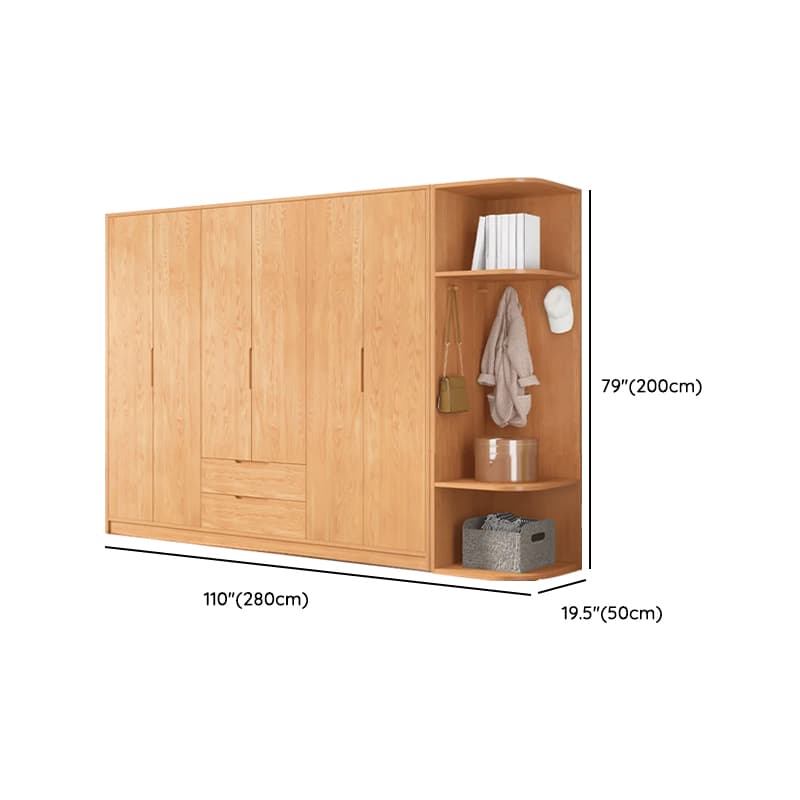 Wood Color Nordic Unfixed Wardrobe Closet - image 46