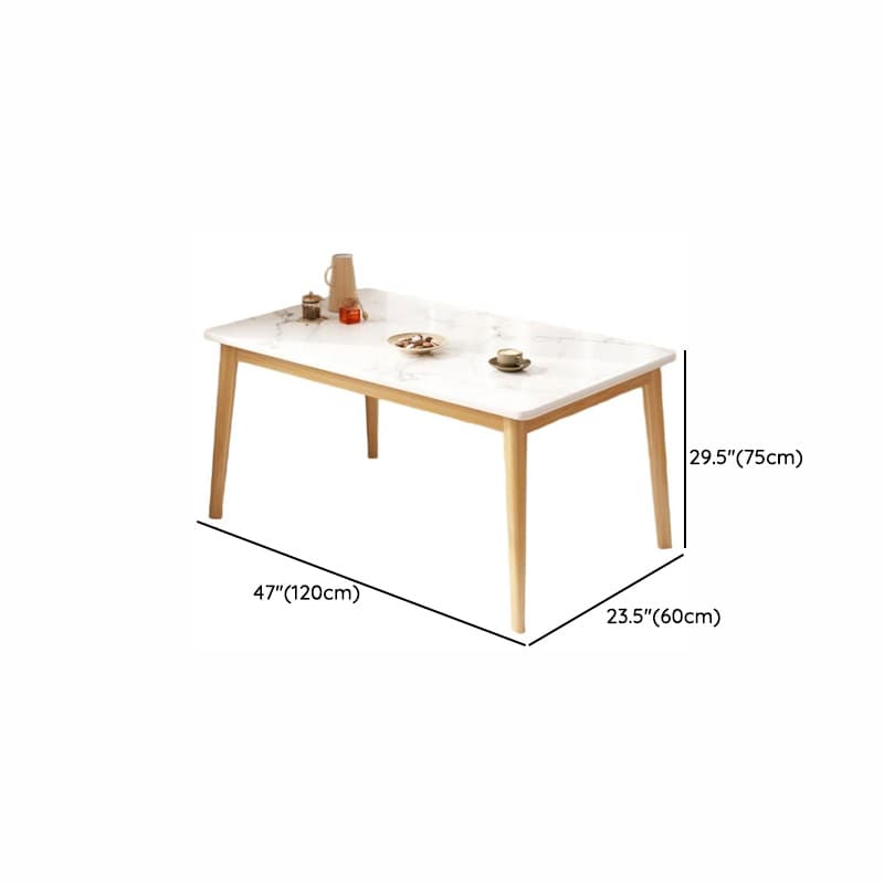 Rectangular Recycled Wood Dining Table Set with 4 Legs, Fixed Table, Padded Chair, Back Seat, 5-piece - image 12