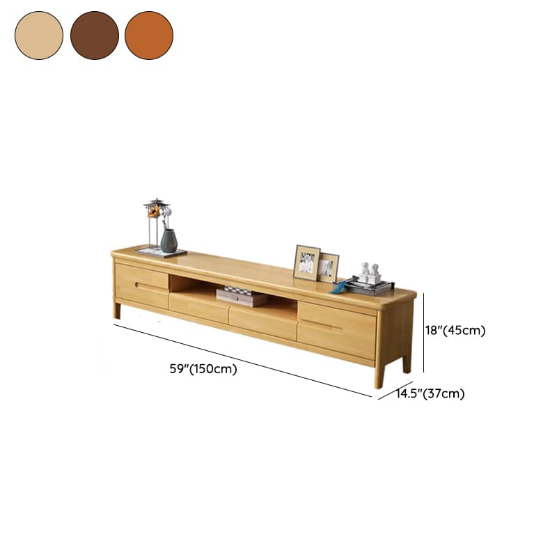 Scandinavian TV Stand with Low Height & Wood Material & 2 Drawers - image 13