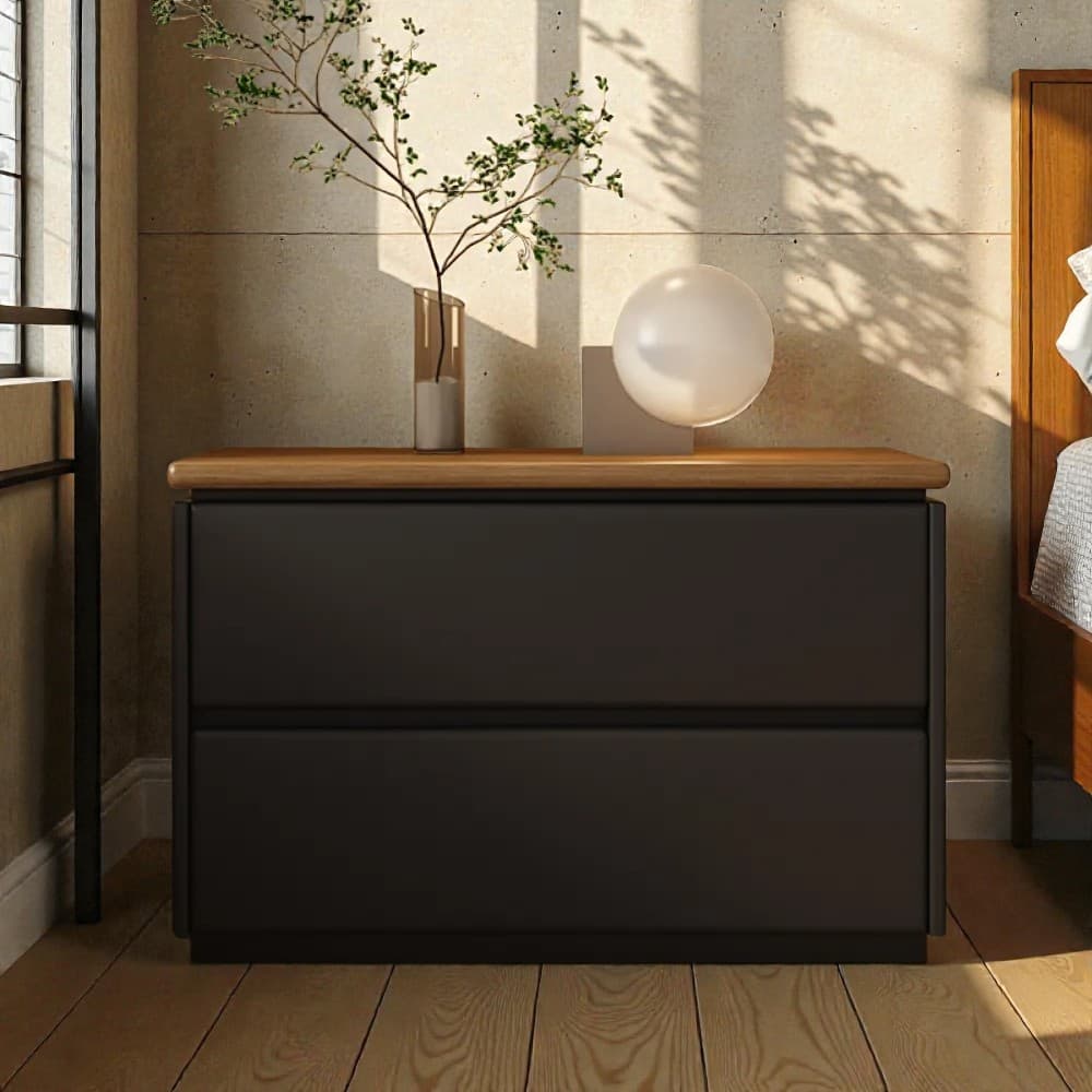 Modish 2 Tiers Drawer Storage Bedside Table with Laminate Countertop - image 35