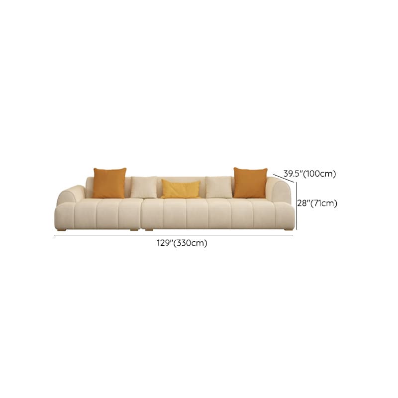 Six-Seated Beige Sectional Sofa: Anti Cat Scratch Fabric, Modern Style, Wood Frame, Tight Back - image 13