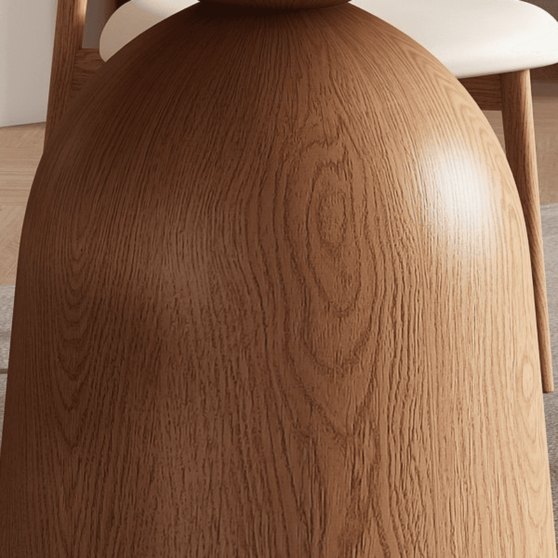 Dining Table Set with Rectangular White Slate Stone Top and Stump Base, Featuring Padded Chair with Back - image 6