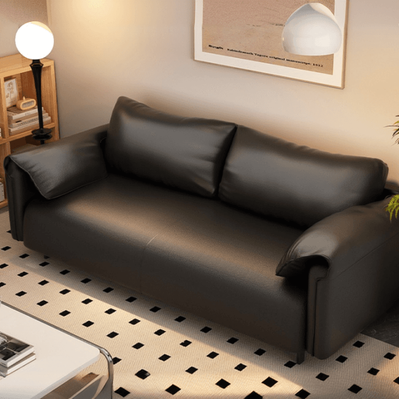 Modern Solid Color Tear Resistant Standard Sofa/Loveseat in Black/Ivory for 3-seater/Seats 2 - image 5