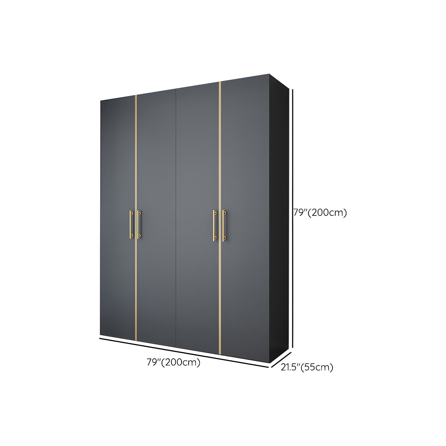 Modern Wardrobe Closet Grey Engineered Wood Wardrobe Cabinet - image 13