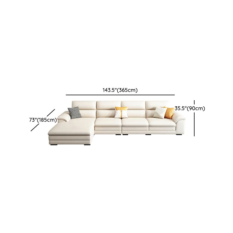 Modern Wood Frame White Sectional Sofa with Cushion Back and Storage Included - image 18
